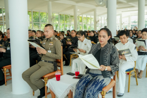 มรภ.เทพสตรี ร่วมพิธีสวดพระพุทธมนต์และเจริญจิตภาวนา อุทิศถวายพระราชกุศลแด่ สมเด็จพระนางเจ้าสิริกิติ์ พระบรมราชินีนาถ พระบรมราชชนนีพันปีหลวง ประจำเดือนมีนาคม พ.ศ. 2569