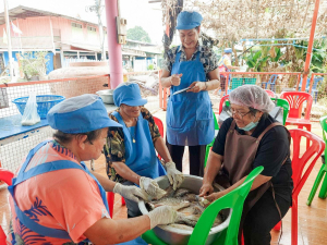 ศูนย์ส่งเสริมการจัดการศึกษาตามพระบรมราโชบาย มรภ.เทพสตรี สานต่อศาสตร์พระราชา ลงพื้นที่ถ่ายทอดทักษะการทำปลาส้ม เสริมสร้างอาชีพแก่ชุมชน ต.โพสังโฆ จ.สิงห์บุรี