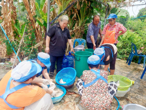 ศูนย์ส่งเสริมการจัดการศึกษาตามพระบรมราโชบาย มรภ.เทพสตรี สานต่อศาสตร์พระราชา ลงพื้นที่ถ่ายทอดทักษะการทำปลาส้ม เสริมสร้างอาชีพแก่ชุมชน ต.โพสังโฆ จ.สิงห์บุรี