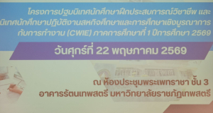 คณะวิทยาการจัดการ มรภ.เทพสตรี จัดปฐมนิเทศนักศึกษาฝึกประสบการณ์วิชาชีพ และนักศึกษาปฏิบัติงานสหกิจศึกษา ภาคการศึกษาที่ 1 ปีการศึกษา 2569