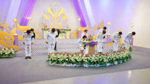 ผู้แทนผู้บริหาร คณาจารย์ บุคลากร นักเรียน และนักศึกษา มรภ.เทพสตรี บันทึกเทปโทรทัศน์ถวายพระพรชัยมงคล สมเด็จพระนางเจ้าฯ พระบรมราชินี
