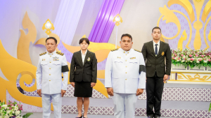 ผู้แทนผู้บริหาร คณาจารย์ บุคลากร นักเรียน และนักศึกษา มรภ.เทพสตรี บันทึกเทปโทรทัศน์ถวายพระพรชัยมงคล สมเด็จพระนางเจ้าฯ พระบรมราชินี