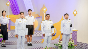ผู้แทนผู้บริหาร คณาจารย์ บุคลากร นักเรียน และนักศึกษา มรภ.เทพสตรี บันทึกเทปโทรทัศน์ถวายพระพรชัยมงคล สมเด็จพระนางเจ้าฯ พระบรมราชินี