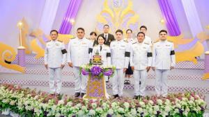 ผู้แทนผู้บริหาร คณาจารย์ บุคลากร นักเรียน และนักศึกษา มรภ.เทพสตรี บันทึกเทปโทรทัศน์ถวายพระพรชัยมงคล สมเด็จพระนางเจ้าฯ พระบรมราชินี