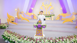 ผู้แทนผู้บริหาร คณาจารย์ บุคลากร นักเรียน และนักศึกษา มรภ.เทพสตรี บันทึกเทปโทรทัศน์ถวายพระพรชัยมงคล สมเด็จพระนางเจ้าฯ พระบรมราชินี