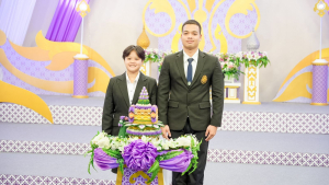 ผู้แทนผู้บริหาร คณาจารย์ บุคลากร นักเรียน และนักศึกษา มรภ.เทพสตรี บันทึกเทปโทรทัศน์ถวายพระพรชัยมงคล สมเด็จพระนางเจ้าฯ พระบรมราชินี