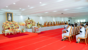 มรภ.เทพสตรี ร่วมพิธีทำบุญตักบาตรและพิธีบำเพ็ญกุศลทักษิณานุประทาน อุทิศถวายแด่ สมเด็จพระเจ้าลูกเธอ เจ้าฟ้าพัชรกิติยาภาฯ ครบสัตตมวาร (7 วัน)