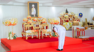 มรภ.เทพสตรี ร่วมพิธีทำบุญตักบาตรและพิธีบำเพ็ญกุศลทักษิณานุประทาน อุทิศถวายแด่ สมเด็จพระเจ้าลูกเธอ เจ้าฟ้าพัชรกิติยาภาฯ ครบสัตตมวาร (7 วัน)