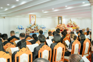 มรภ.เทพสตรี ร่วมพิธีสวดพระพุทธมนต์และเจริญจิตภาวนาอุทิศถวายพระราชกุศลแด่ สมเด็จพระบรมราชชนนีพันปีหลวง และอุทิศถวายพระกุศลแด่ สมเด็จพระเจ้าลูกเธอ เจ้าฟ้าพัชรกิติยาภาฯ