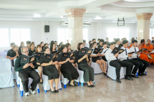 มรภ.เทพสตรี ร่วมพิธีสวดพระพุทธมนต์และเจริญจิตภาวนาอุทิศถวายพระราชกุศลแด่ สมเด็จพระบรมราชชนนีพันปีหลวง และอุทิศถวายพระกุศลแด่ สมเด็จพระเจ้าลูกเธอ เจ้าฟ้าพัชรกิติยาภาฯ
