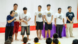 มรภ.เทพสตรี ร่วมกิจกรรมสืบสานศิลปวัฒนธรรมหนังใหญ่วัดสว่างอารมณ์ พร้อมเผยแพร่ผลงานการแสดง พระมงกุฎบุตรรบ