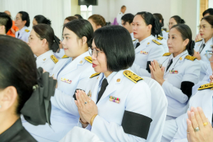 มรภ.เทพสตรี ร่วมพิธีทำบุญตักบาตรและพิธีบำเพ็ญกุศล อุทิศถวายเป็นพระกุศลแด่ สมเด็จพระเจ้าลูกเธอ เจ้าฟ้าพัชรกิติยาภาฯ ในวาระครบ 50 วัน (ปัญญาสมวาร)