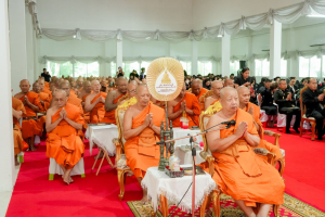 มรภ.เทพสตรี ร่วมพิธีสวดพระพุทธมนต์และเจริญจิตภาวนาอุทิศถวายพระราชกุศลแด่ สมเด็จพระบรมราชชนนีพันปีหลวง และอุทิศถวายพระกุศลแด่ สมเด็จพระเจ้าลูกเธอ เจ้าฟ้าพัชรกิติยาภาฯ