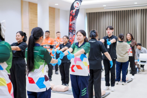 กองพัฒนานักศึกษา สนอ. มรภ.เทพสตรี จัดอบรมปฐมพยาบาลและ CPR เสริมทักษะช่วยชีวิตขั้นพื้นฐานให้นักศึกษา