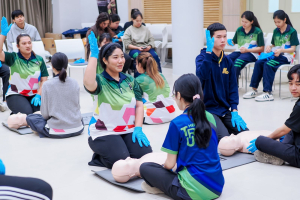 กองพัฒนานักศึกษา สนอ. มรภ.เทพสตรี จัดอบรมปฐมพยาบาลและ CPR เสริมทักษะช่วยชีวิตขั้นพื้นฐานให้นักศึกษา