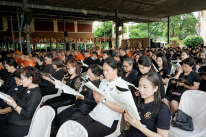 มรภ.เทพสตรี ร่วมพิธีสวดพระพุทธมนต์และเจริญจิตภาวนาอุทิศถวายพระราชกุศลแด่ สมเด็จพระบรมราชชนนีพันปีหลวง และอุทิศถวายพระกุศลแด่ สมเด็จพระเจ้าลูกเธอ เจ้าฟ้าพัชรกิติยาภาฯ