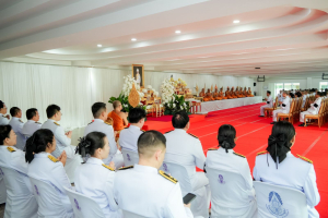 มรภ.เทพสตรี ร่วมพิธีทำบุญตักบาตรและพิธีบำเพ็ญกุศลทักษิณานุประทาน อุทิศถวายเป็นพระกุศลแด่ สมเด็จพระเจ้าลูกเธอ เจ้าฟ้าพัชรกิติยาภาฯ ในวาระครบ 100 วัน (สตมวาร)