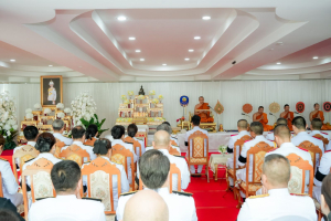 มรภ.เทพสตรี ร่วมพิธีทำบุญตักบาตรและพิธีบำเพ็ญกุศลทักษิณานุประทาน อุทิศถวายเป็นพระกุศลแด่ สมเด็จพระเจ้าลูกเธอ เจ้าฟ้าพัชรกิติยาภาฯ ในวาระครบ 100 วัน (สตมวาร)