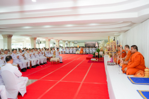 มรภ.เทพสตรี ร่วมพิธีทำบุญตักบาตรและพิธีบำเพ็ญกุศลทักษิณานุประทาน อุทิศถวายเป็นพระกุศลแด่ สมเด็จพระเจ้าลูกเธอ เจ้าฟ้าพัชรกิติยาภาฯ ในวาระครบ 100 วัน (สตมวาร)