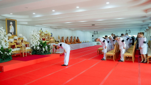 มรภ.เทพสตรี ร่วมพิธีทำบุญตักบาตรและพิธีบำเพ็ญกุศลทักษิณานุประทาน อุทิศถวายเป็นพระกุศลแด่ สมเด็จพระเจ้าลูกเธอ เจ้าฟ้าพัชรกิติยาภาฯ ในวาระครบ 100 วัน (สตมวาร)