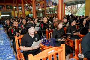 มรภ.เทพสตรี ร่วมพิธีสวดพระพุทธมนต์และเจริญจิตภาวนาอุทิศถวายพระราชกุศลแด่ สมเด็จพระบรมราชชนนีพันปีหลวง และอุทิศถวายพระกุศลแด่ สมเด็จพระเจ้าลูกเธอ เจ้าฟ้าพัชรกิติยาภาฯ