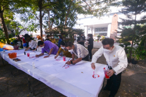 พิธีเปิดกิจกรรมวาดภาพพระบฏ งานทำบุญเมืองลพบุรี ครั้งที่ 22
