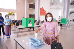 การลงคะแนนหยั่งเสียงผู้มีสิทธิเข้ารับการสรรหาให้ดำรงตำแหน่งอธิการบดี มรท.