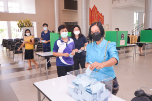 การลงคะแนนหยั่งเสียงผู้มีสิทธิเข้ารับการสรรหาให้ดำรงตำแหน่งอธิการบดี มรท.