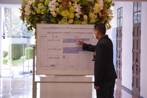 การลงคะแนนหยั่งเสียงผู้มีสิทธิเข้ารับการสรรหาให้ดำรงตำแหน่งอธิการบดี มรท.
