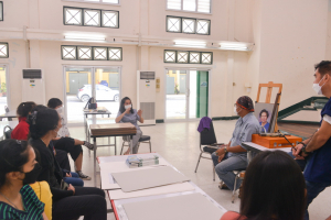 สศว. ร่วมกับ สนง.วัฒนธรรม จ.ลพบุรี จัดอบรมการวาดภาพคนเหมือนด้วยสีชอล์ค