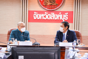 นายกสภา มรท.นำคณะผู้บริหาร มรท. ร่วมหารือแนวทางการบูรณาการการทำงานร่วมกันกับ ผวจ.สิงห์บุรี