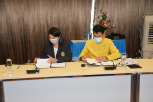 พิธีลงนาม MOU การบูรณาการความร่วมมือการยกระดับคุณภาพการวิจัยและพัฒนาชุมชน ระหว่างศูนย์ศึกษาและพัฒนาชุมชนสระบุรี กับ มหาวิทยาลัยราชภัฏเทพสตรี