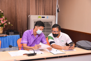 การประชุม คกก.ตรวจรับพัสดุและผู้ควบคุมงานโครงการจ้างก่อสร้างอาคารศูนย์กีฬาและวิทยาศาสตร์สุขภาพ ครั้งที่ 2/65