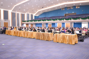 อธิการบดี มรท. ร่วมต้อนรับผู้ร่วมงานการรายงานผลการประเมินคุณภาพภายนอก ภายใต้สถานการณ์โควิด-19 ประจำปีงบประมาณ พ.ศ.2565