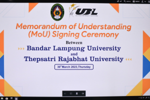 พิธีลงนาม MOU ระหว่าง มรท. กับ Universitas Bandar Lampung ประเทศอินโดนีเซีย