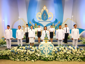 ผู้แทนผู้บริหาร คณาจารย์ บุคลากร และนักศึกษา บันทึกเทปโทรทัศน์ถวายพระพรชัยมงคล สมเด็จพระบรมราชชนนีพันปีหลวง
