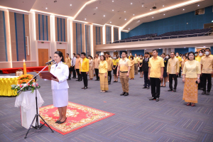 อธิการบดี มรท. นำคณะผู้บริหาร คณาจารย์ บุคลากร นักเรียน นักศึกษา ร่วมพิธีถวายพระพรชัยมงคล เนื่องในโอกาสวันเฉลิมพระชนมพรรษา พระบาทสมเด็จพระเจ้าอยู่หัว