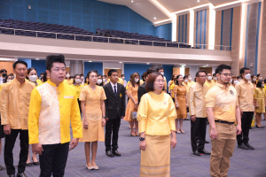 อธิการบดี มรท. นำคณะผู้บริหาร คณาจารย์ บุคลากร นักเรียน นักศึกษา ร่วมพิธีถวายพระพรชัยมงคล เนื่องในโอกาสวันเฉลิมพระชนมพรรษา พระบาทสมเด็จพระเจ้าอยู่หัว