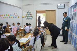 อธิการบดี มรท. นำทีม คกก.พัฒนาหลักสูตรปฐมวัยและประถมศึกษา รร.สาธิต ดูงาน รร.สาธิต 