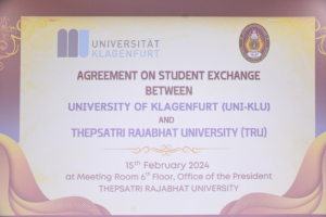 พิธีลงนาม MOU ระหว่าง มหาวิทยาลัยราชภัฏเทพสตรี กับ University of Klagenfurt ประเทศออสเตรีย
