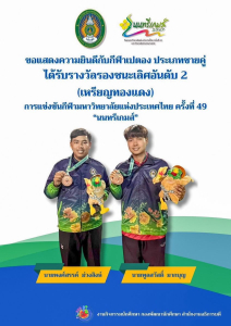 มรท. แสดงความยินดีแก่นักกีฬาของมหาวิทยาลัยฯ ในโอกาสได้รับรางวัลจากการเข้าร่วมการแข่งขันกีฬามหาวิทยาลัยแห่งประเทศไทย ครั้งที่ 49 