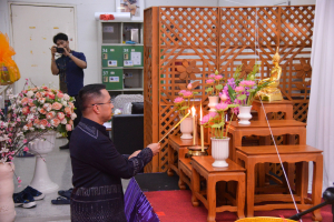 สำนักวิทยบริการฯ จัดพิธีทำบุญสืบสานประเพณีสงกรานต์ปีใหม่ไทย