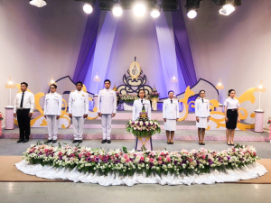 ผู้แทนผู้บริหาร คณาจารย์ บุคลากร และนักศึกษา บันทึกเทปโทรทัศน์ถวายพระพรชัยมงคล สมเด็จพระนางเจ้าฯ พระบรมราชินี