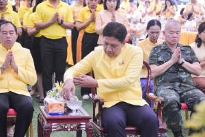 มรภ.เทพสตรี ร่วมพิธีทำบุญตักบาตรพระสงฆ์โครงการบรรพชาอุปสมบทเฉลิมพระเกียรติพระบาทสมเด็จพระเจ้าอยู่หัว เนื่องในโอกาสพระราชพิธีมหามงคลเฉลิมพระชนมพรรษา 6 รอบ 28 กรกฎาคม 2567