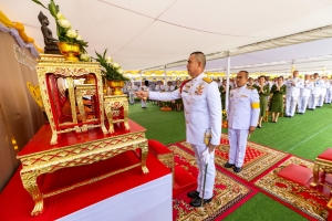 มรภ.เทพสตรี ร่วมพิธีบำเพ็ญกุศลถวายเป็นพระราชกุศล เนื่องในวันนวมินทรมหาราช ณ ศูนย์การทหารปืนใหญ่