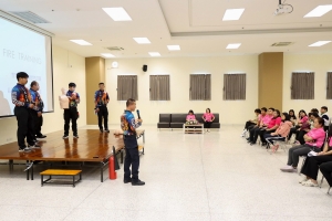 คณะมนุษยศาสตร์ฯ จัดอบรมฝึกซ้อมเผชิญเหตุอัคคีภัย